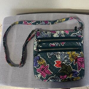 Vera Bradley Bohemian Blooms Triple Zip Hipster Crossbody